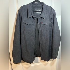 Levi's Men's Diamond Quilted Shirt Jacket, Charcoal, XX-Large